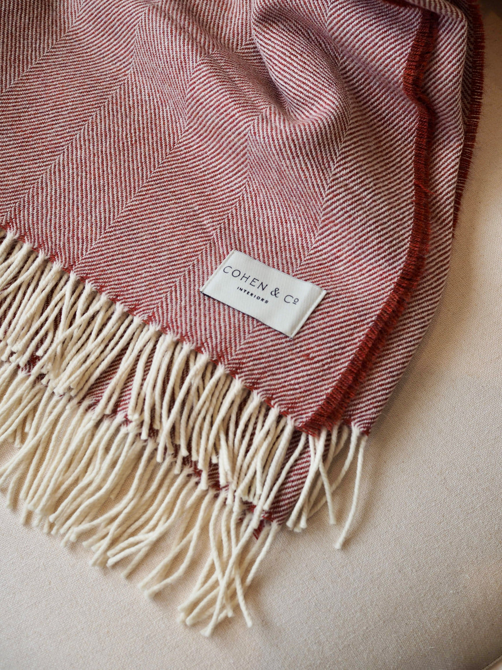 Albert Merino Lambswool Throw - Red