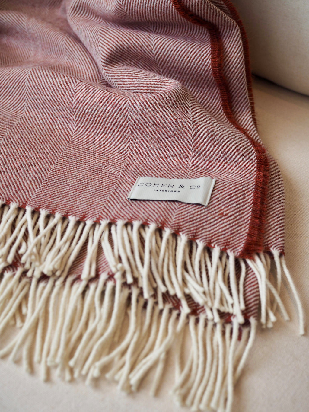 Albert Merino Lambswool Throw - Red