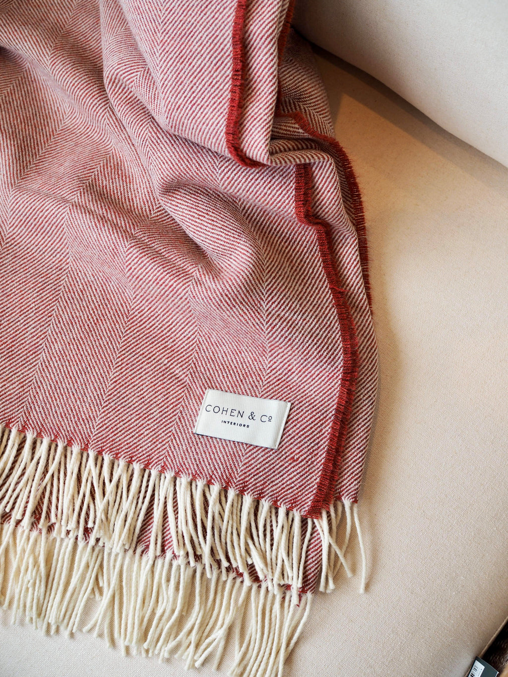 Albert Merino Lambswool Throw - Red