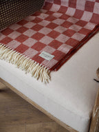 Angus Merino Lambswool Throw - Red Check