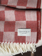 Angus Merino Lambswool Throw - Red Check