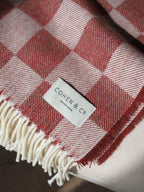 Angus Merino Lambswool Throw - Red Check