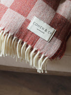 Angus Merino Lambswool Throw - Red Check