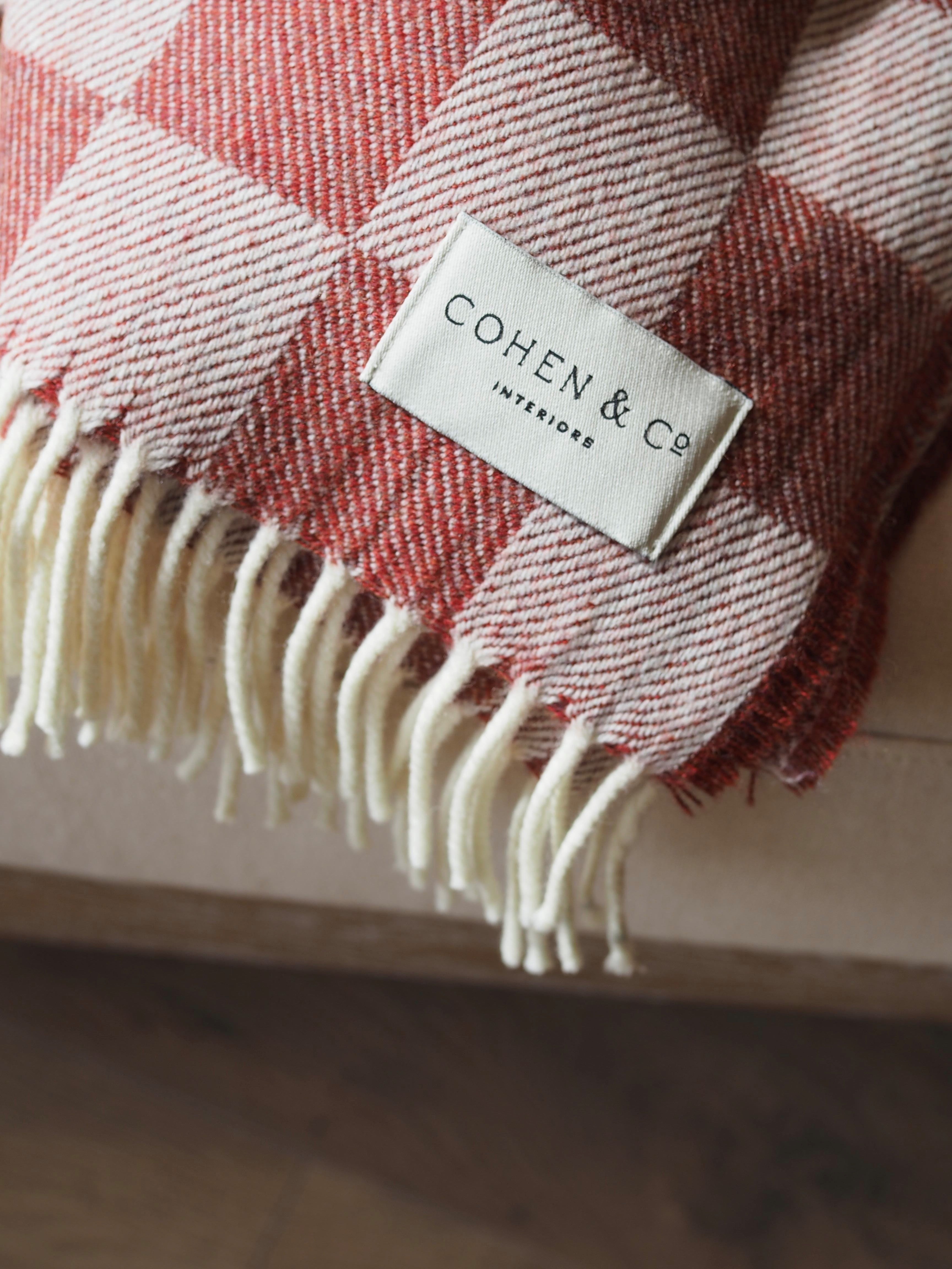 Angus Merino Lambswool Throw - Red Check