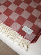 Angus Merino Lambswool Throw - Red Check