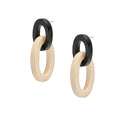 Branch - Aria - Interlocking Oval Black & White Wooden Link Earrings