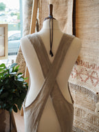 Cohen & Co. Belfast Linen Apron - Stone, Crossover