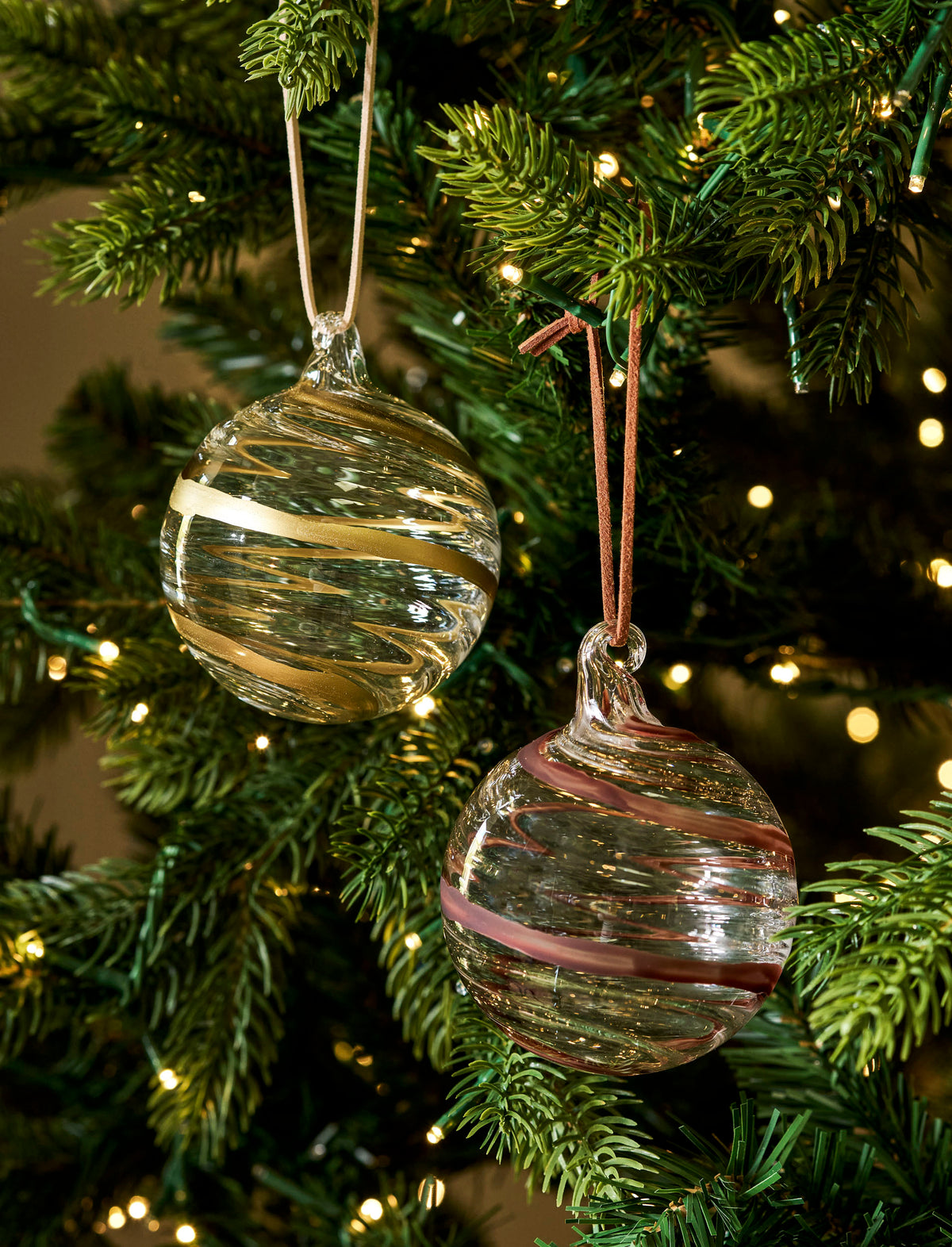 Bowood Christmas Baubles - Glass Cocoa