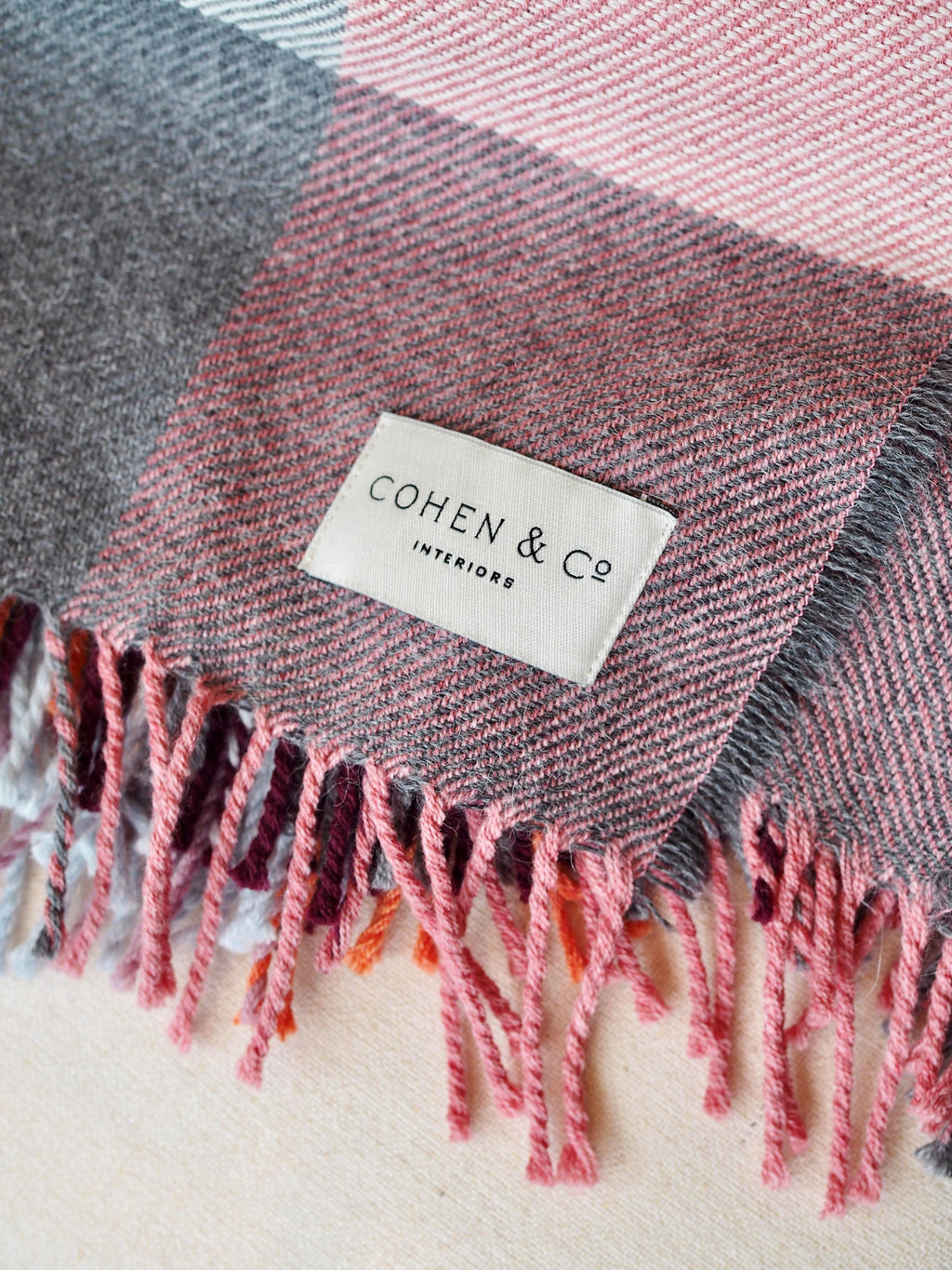 Bea Merino Alpaca & Lambswool Throw - Coloured Check