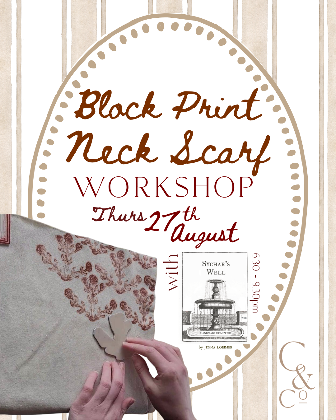 Blockprinting Neck Scarf Workshop