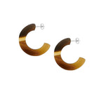 Branch - Brown Natural Buffalo Horn Flat Hoop Earrings