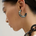 BRANCH - Brown Natural Buffalo Horn Flat Hoop Earrings