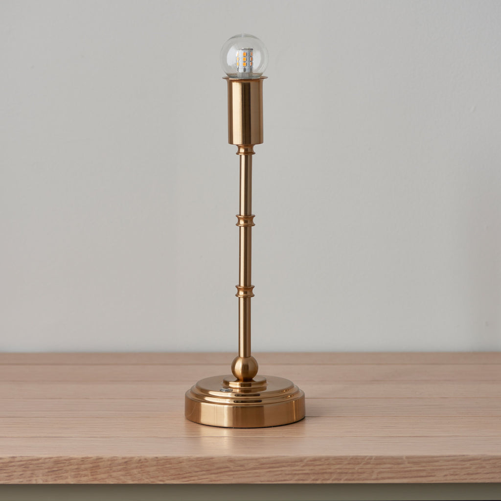 Brushed Brass Table Lampstand - Rechargeable