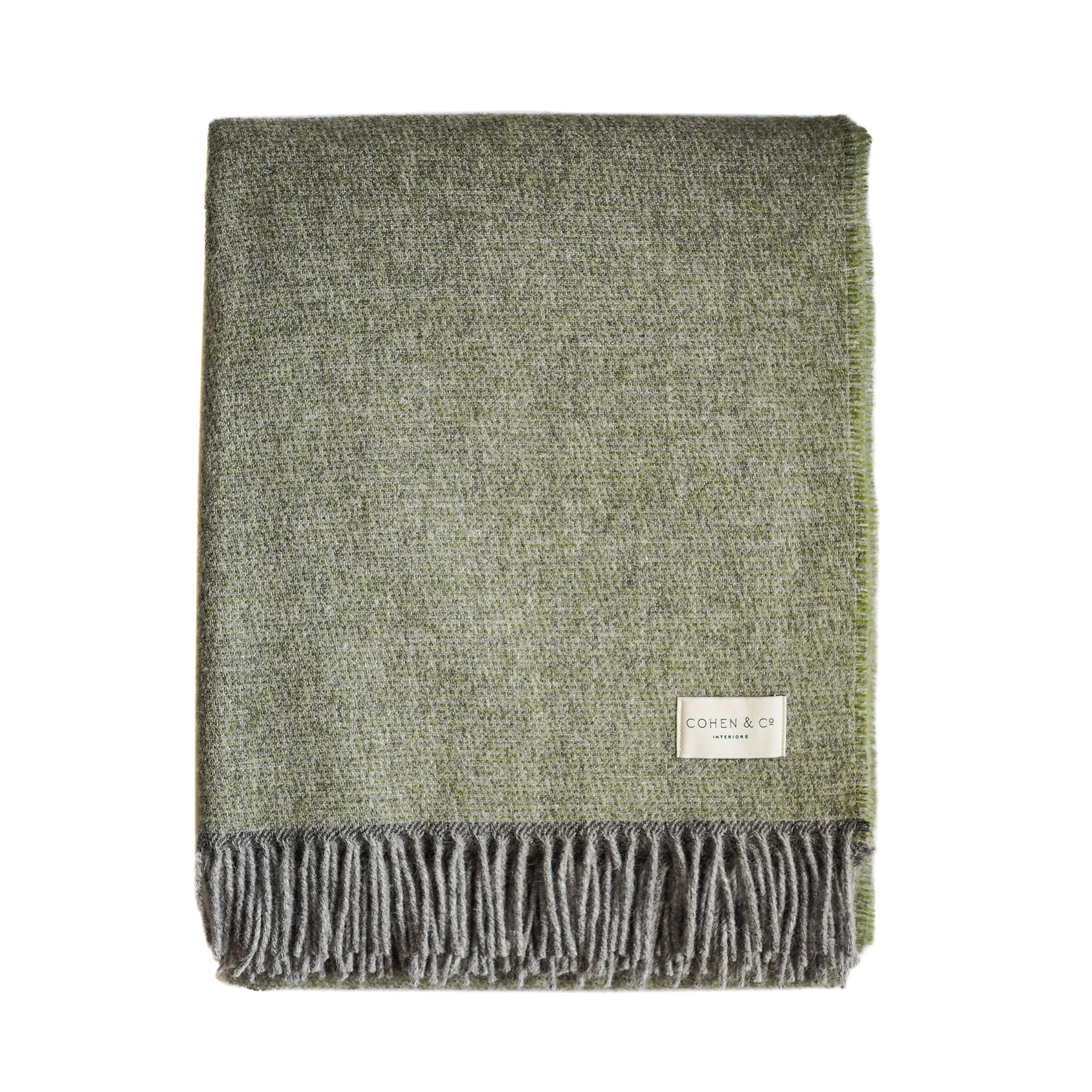 Carrie Merino Lambswool Throw - Green