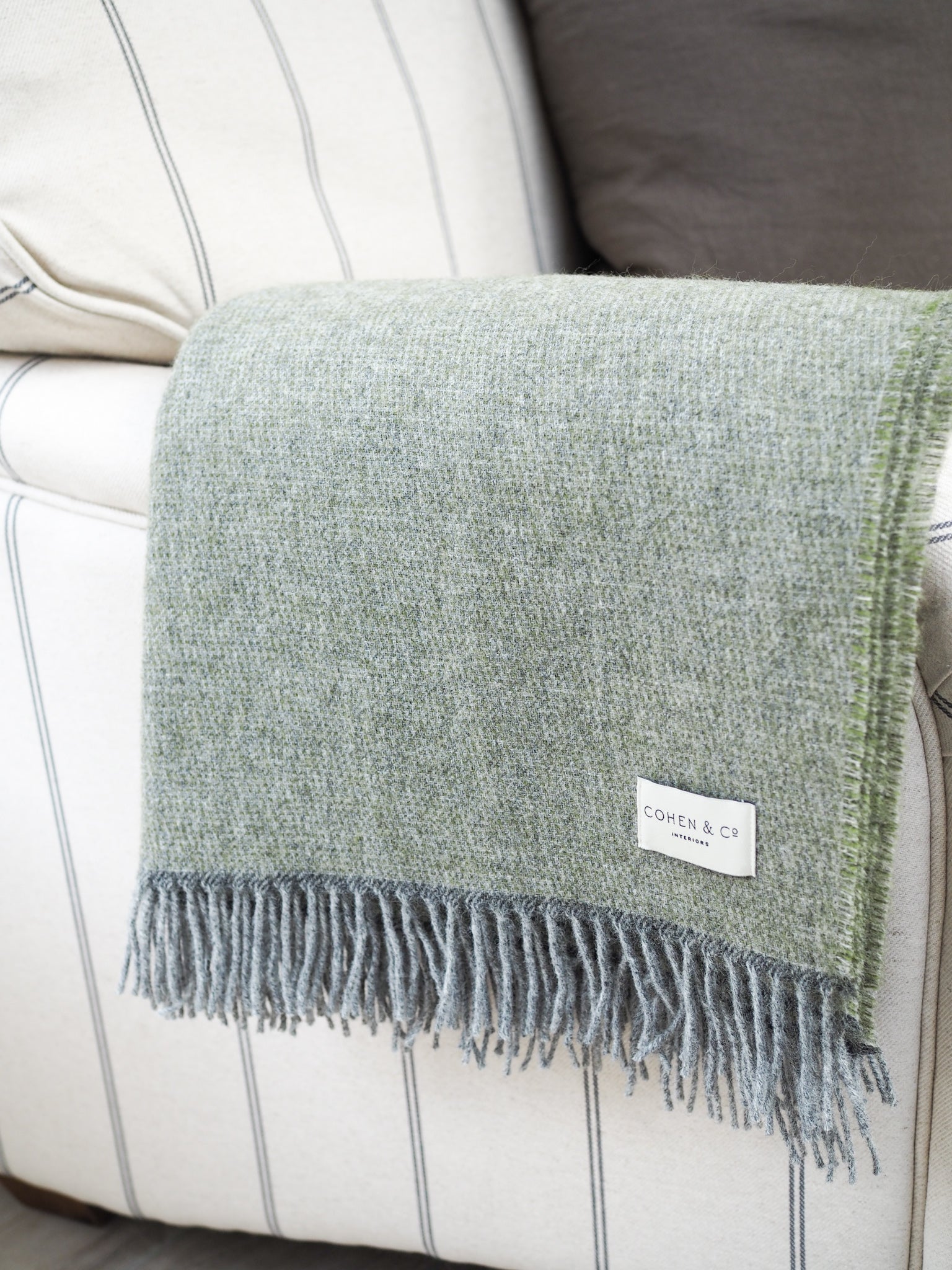 Carrie Merino Lambswool Throw - Green