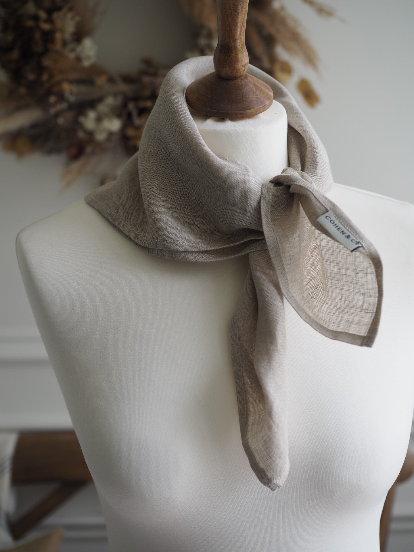 Clara Linen Neck Scarf Natural