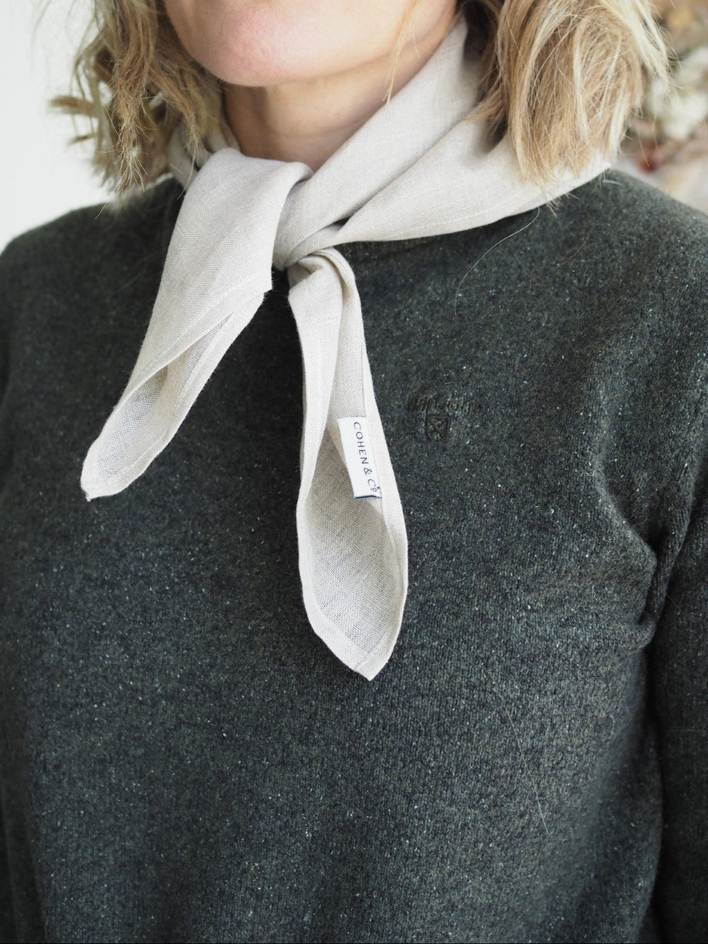 Clara Linen Neck Scarf Natural