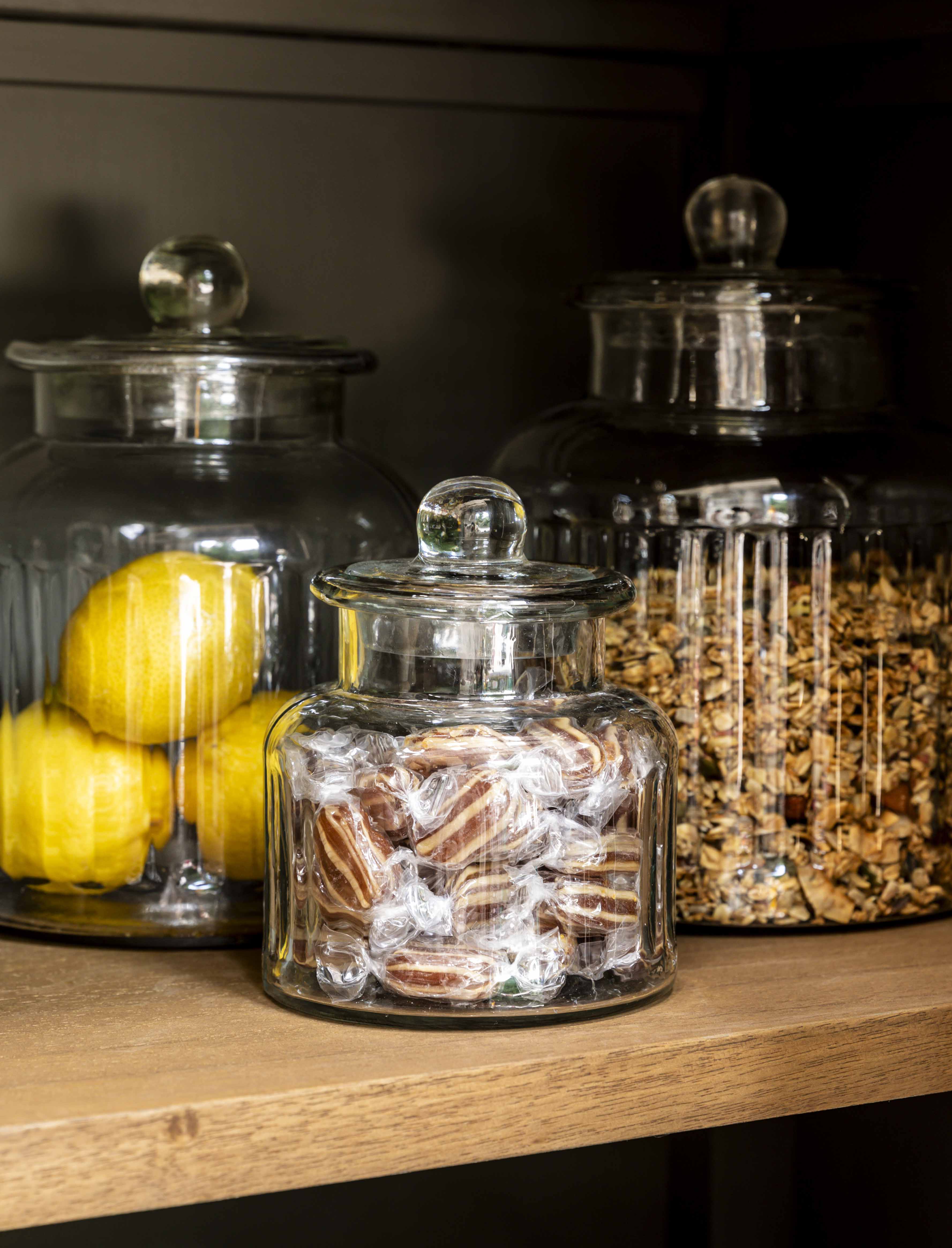 COOMBE RIBBED STORAGE JAR - GLASS, SMALL