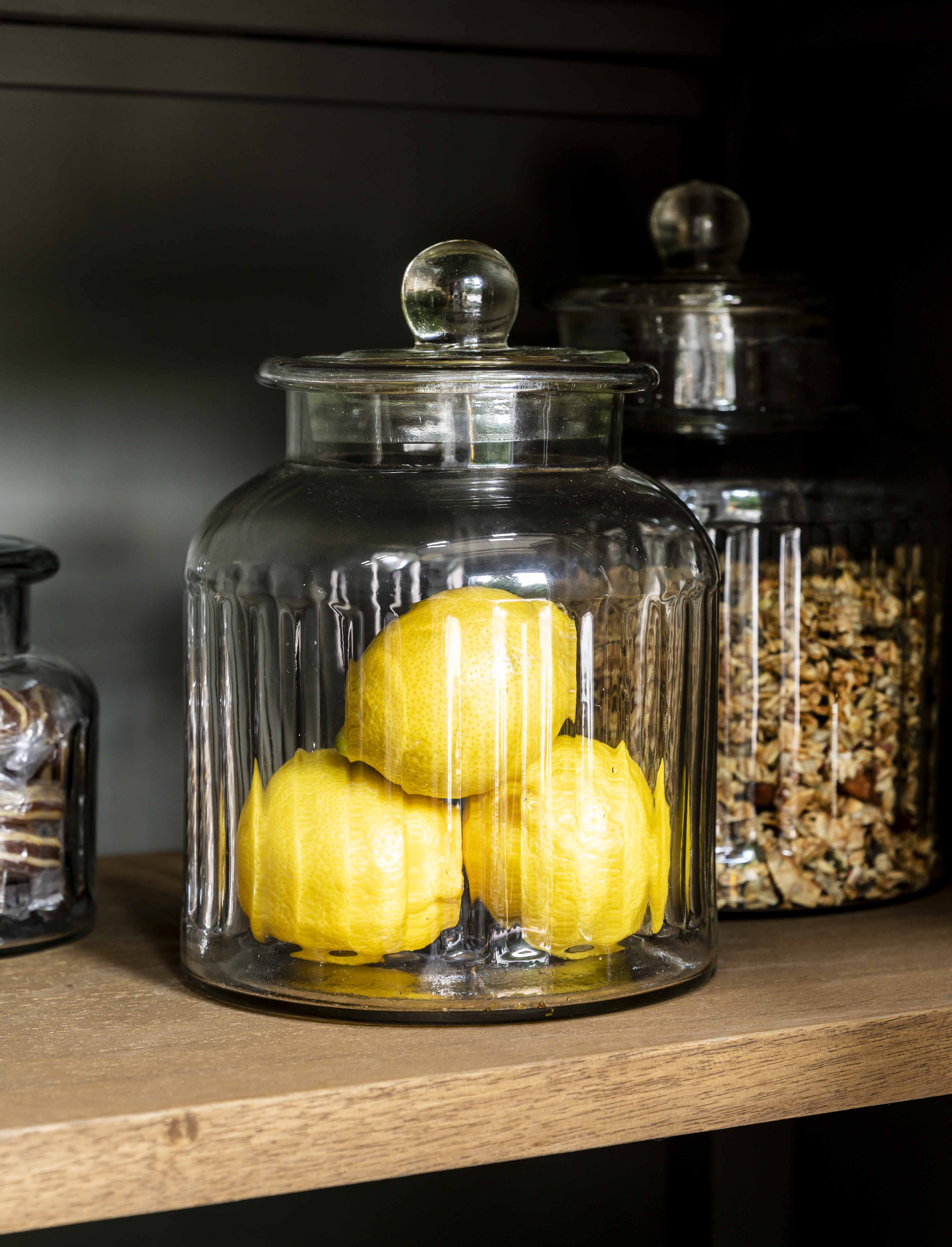 COOMBE RIBBED STORAGE JAR - GLASS, MEDIUM