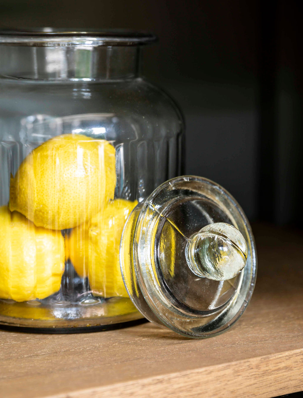COOMBE RIBBED STORAGE JAR - GLASS, MEDIUM