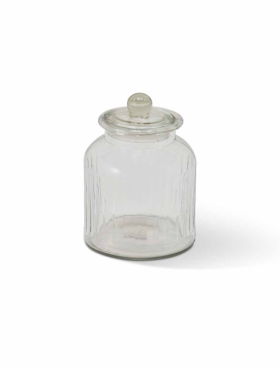 COOMBE RIBBED STORAGE JAR - GLASS, MEDIUM