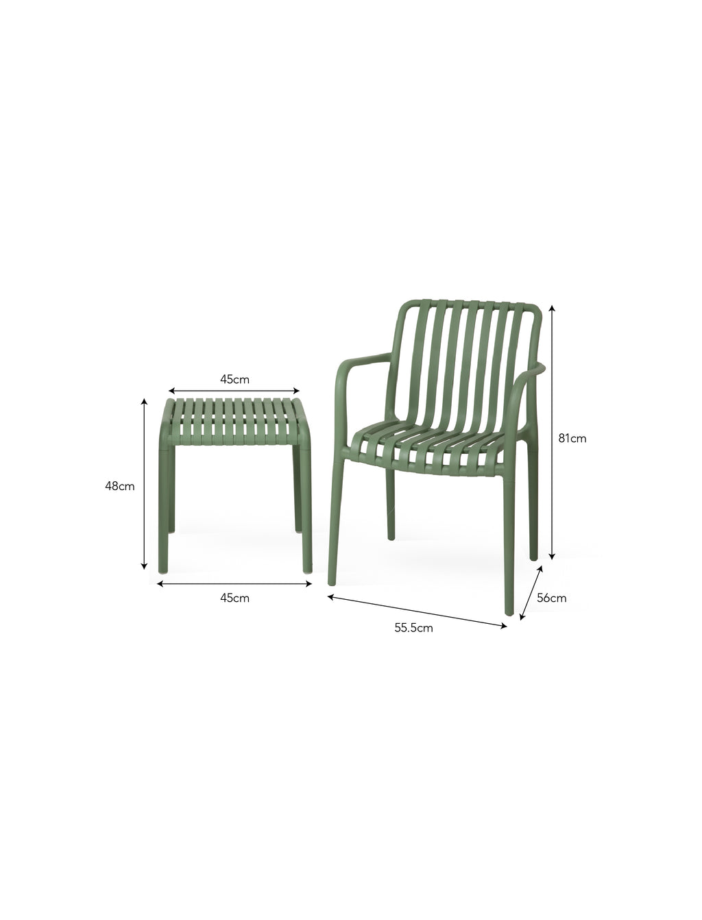 Garden Bistro Set - Thistle Green
