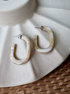 Elara Natural Horn Earrings