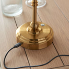 Brushed Brass Table Lampstand - Rechargeable