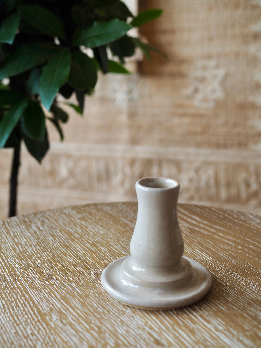 Cohen & Co. Ceramic Candle Holder - Stone, medium