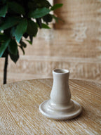 Cohen & Co. Ceramic Candle Holder - Stone, medium