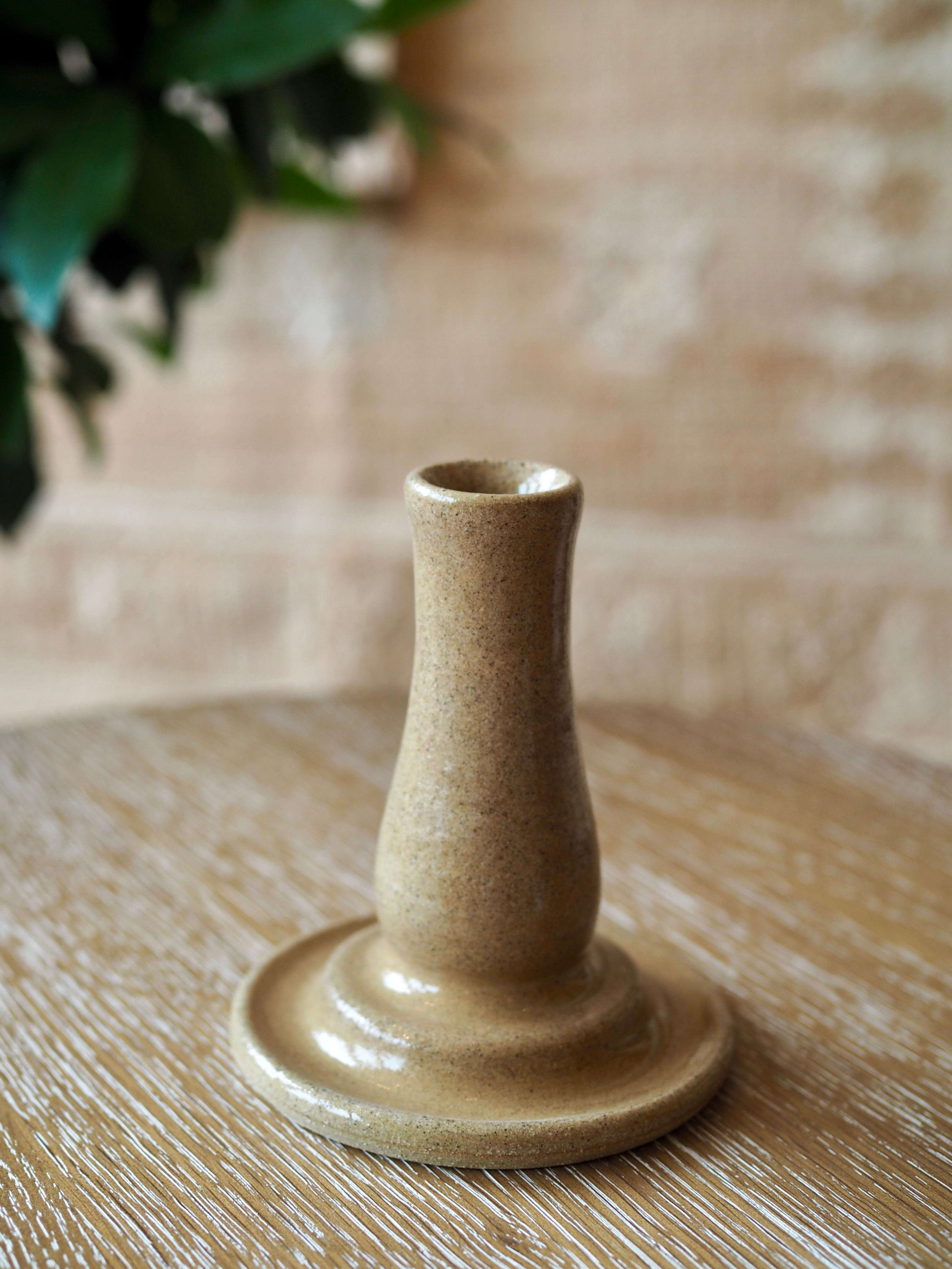 Cohen & Co. Ceramic Candle Holder - Tan, large