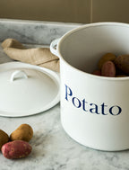 Enamel Potato Store - White