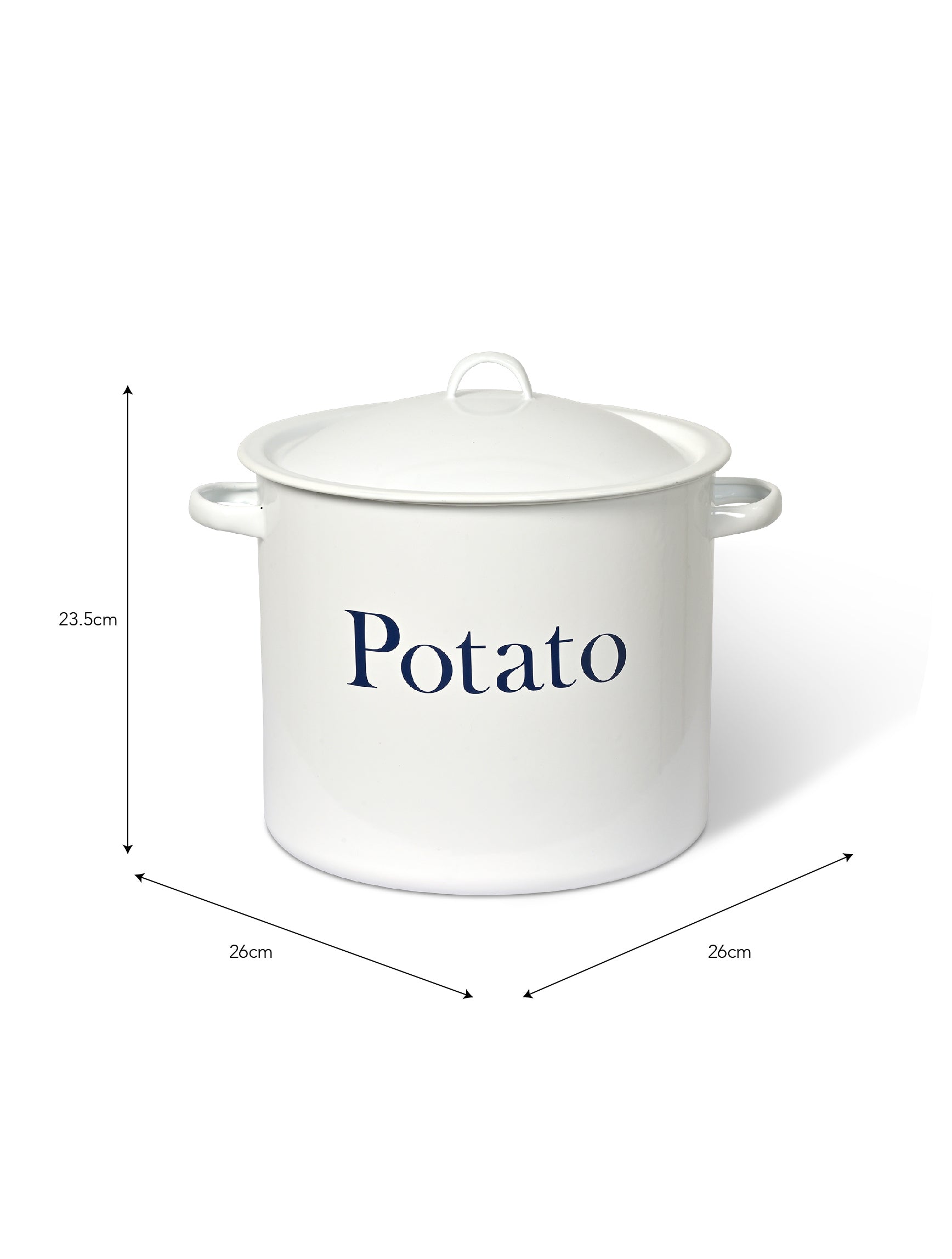 Enamel Potato Store - White