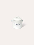 Enamel Garlic Store - White