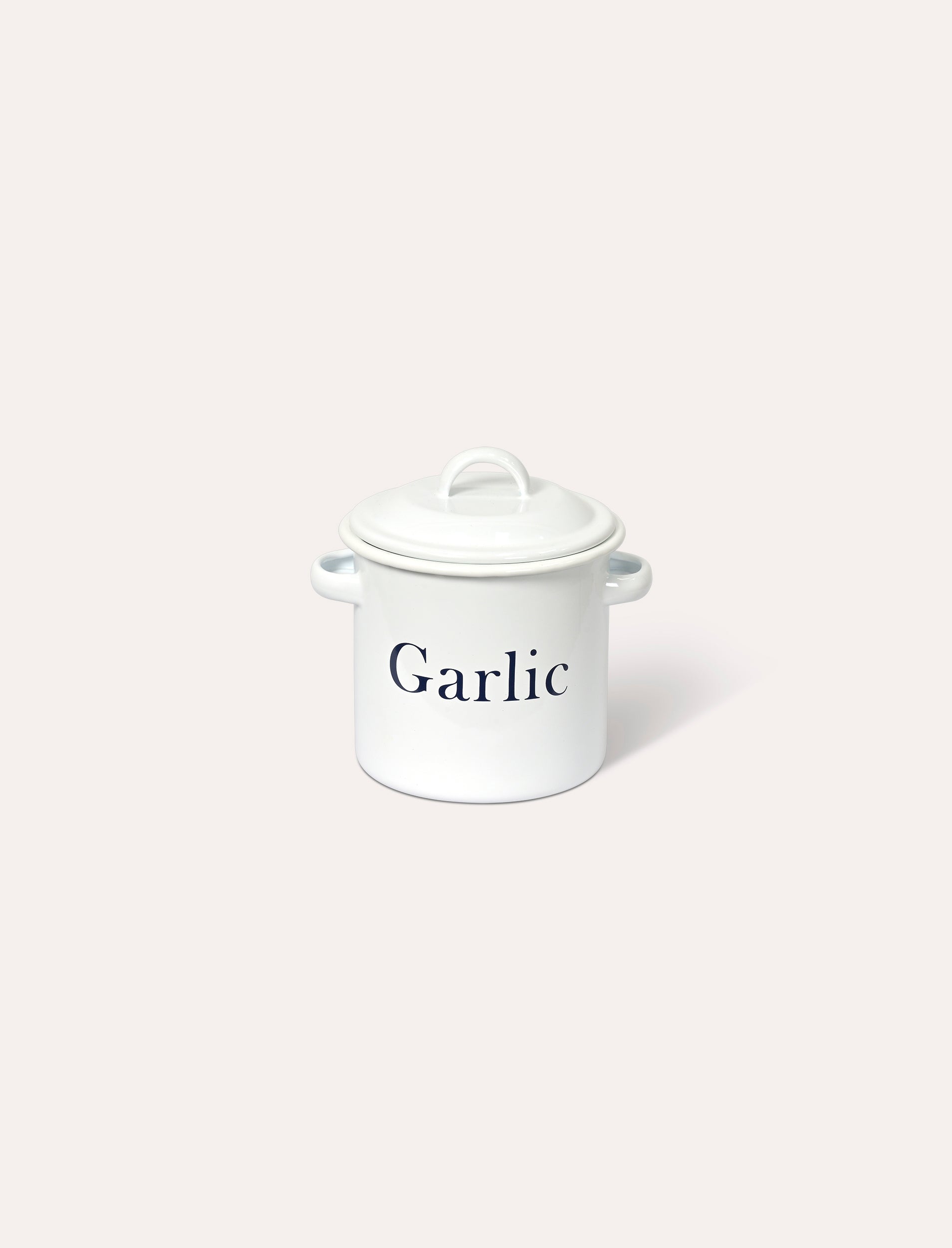 Enamel Garlic Store - White