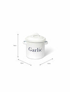 Enamel Garlic Store - White