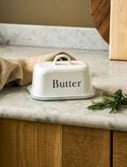 Enamel Butter Dish - White