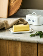 Enamel Butter Dish - White