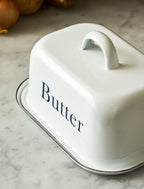 Enamel Butter Dish - White