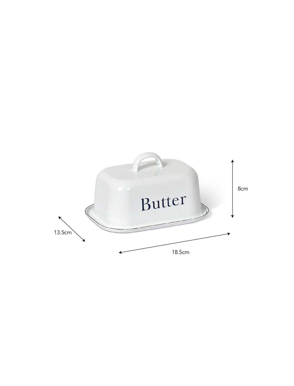Enamel Butter Dish - White