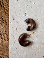 Branch - Hazel Brown Wood Chunky Hoops