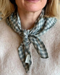 Clara Linen Neck Scarf - Rosemary Gingham