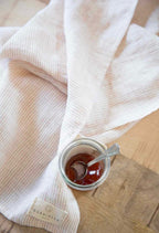 Gabrielle Glaise/Milk Striped Washed Linen Napkin