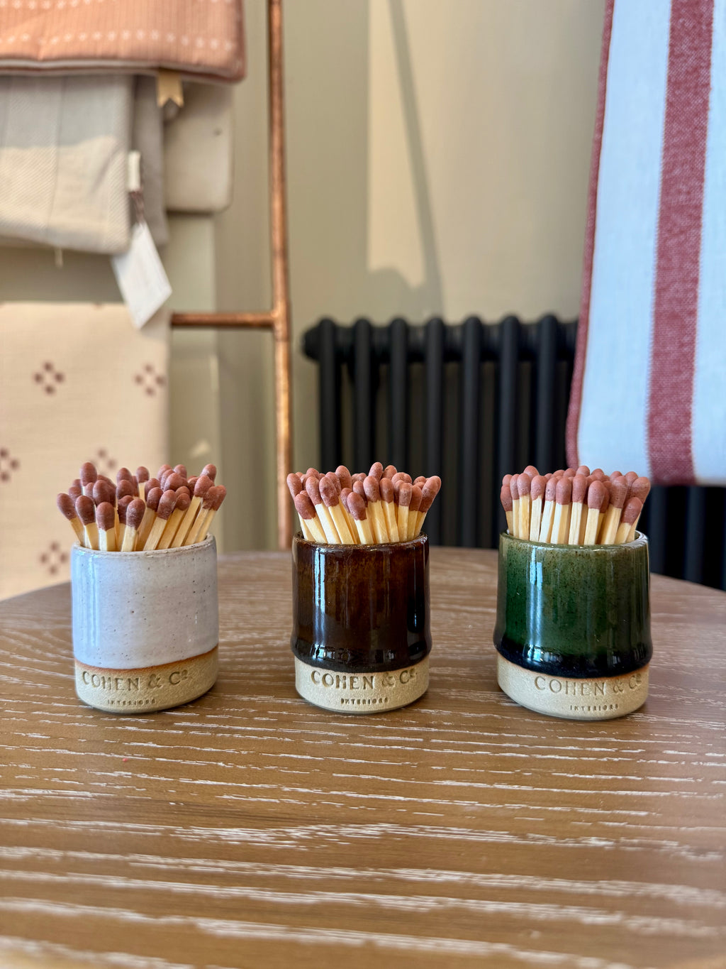 Cohen & Co. Ceramic Matchpot - Green