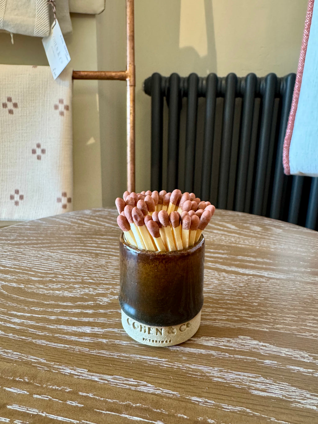 Cohen & Co. Ceramic Matchpot - Brown