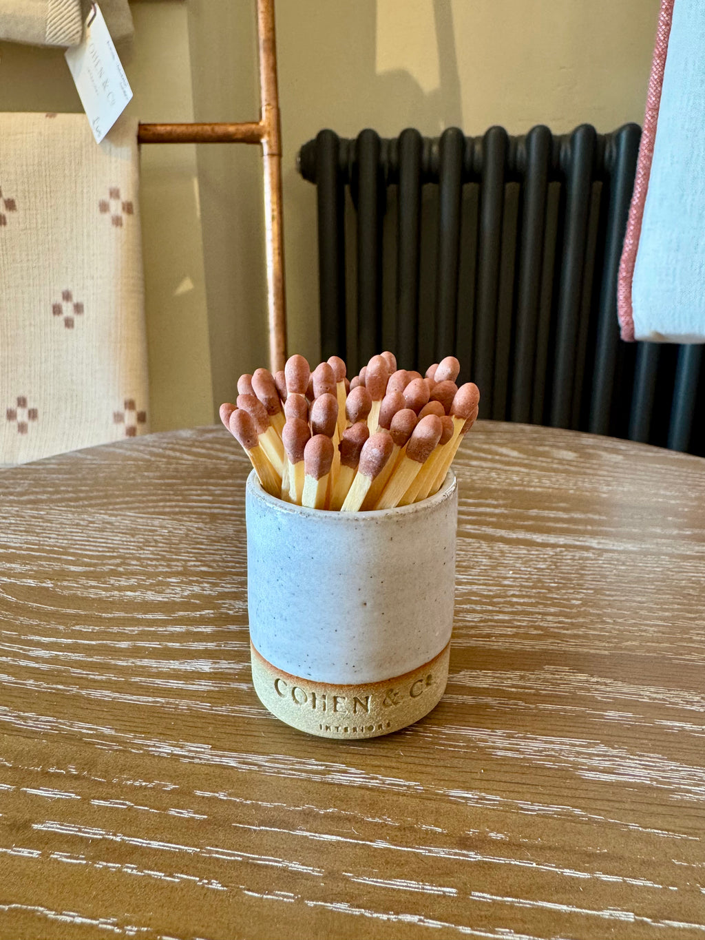 Cohen & Co. Ceramic Matchpot - Stone Grey