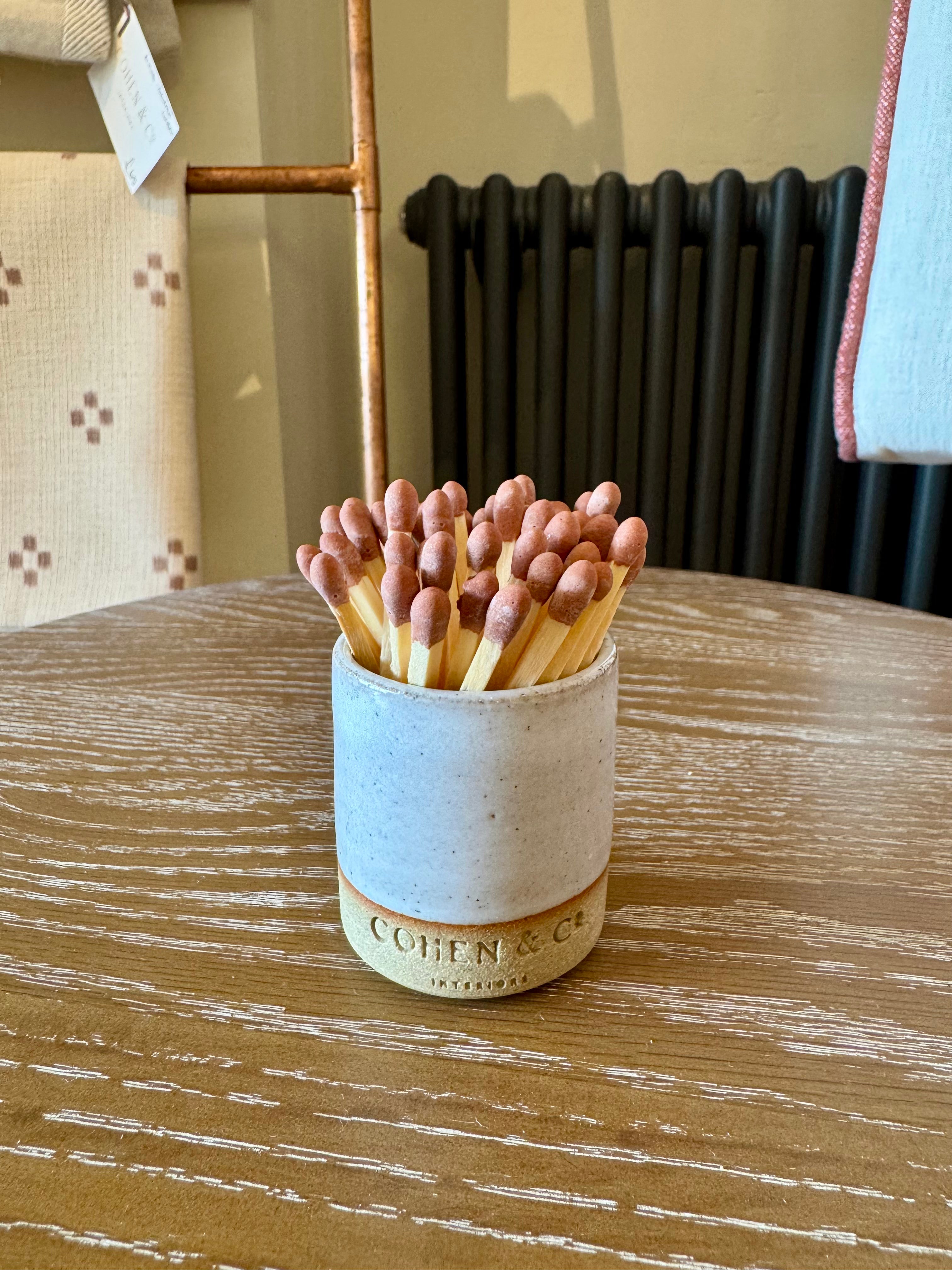 Cohen & Co. Ceramic Matchpot - Stone Grey