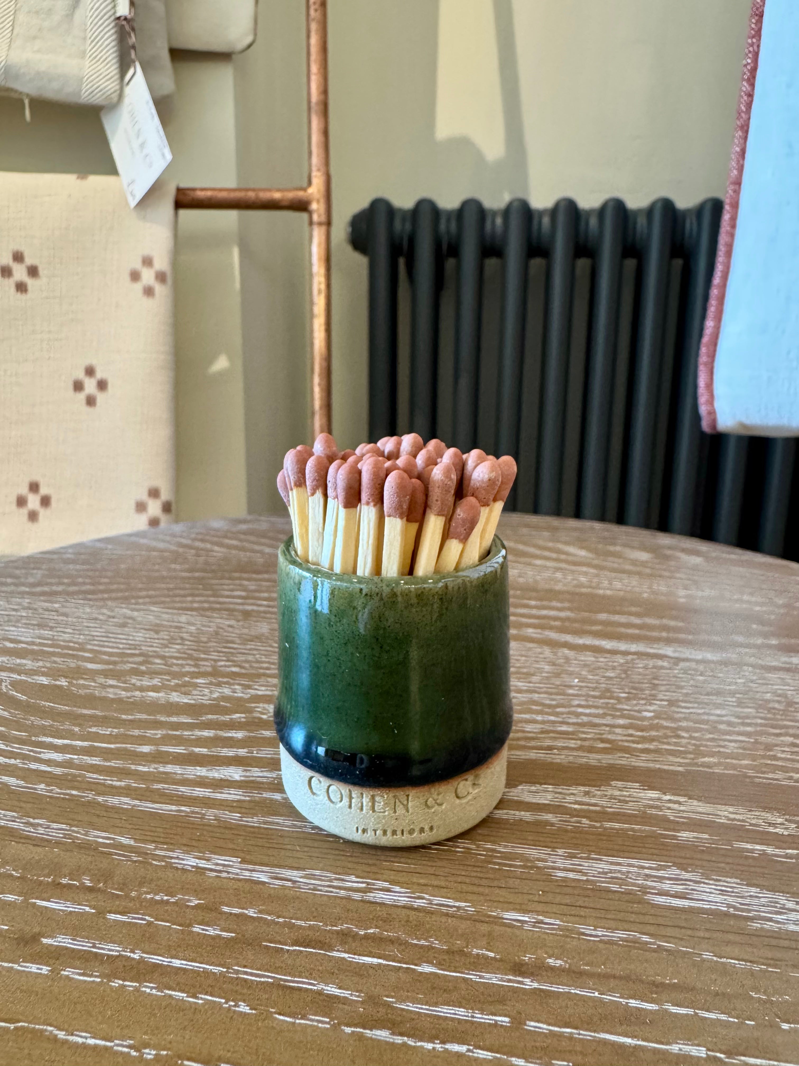 Cohen & Co. Ceramic Matchpot - Green