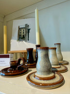 Cohen & Co. Ceramic Candle Holder - Sand, medium