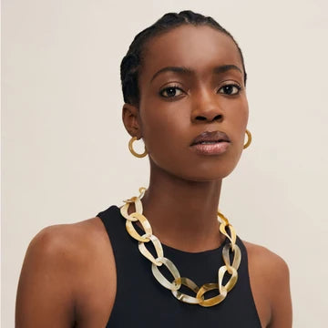Branch - Rounded Horn Hoop Earrings - White